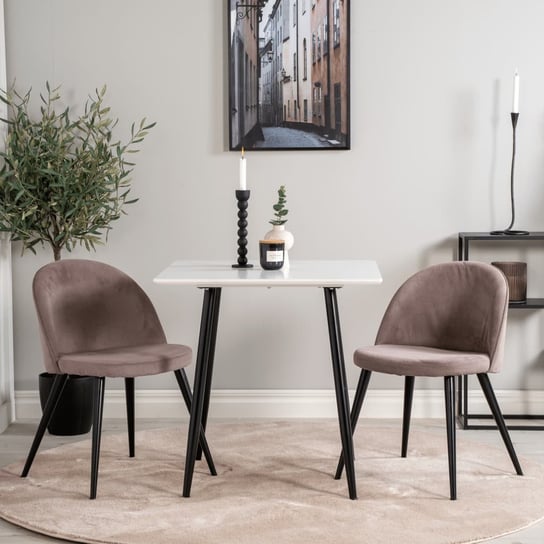 Venture Home Krzesła Velvet, 2 szt., sztruksowe, czarno-różowe Venture Home