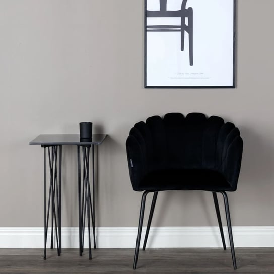 Venture Home Krzesło stołowe Limhamn, obite aksamitem, czarne Venture Home