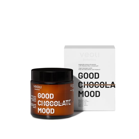 Veoli Botanica, Wegańska Świeca Do Masażu Z 40% Masłem Shea I Witaminą E Good Chocolate Mood, 100 Ml VEOLI BOTANICA