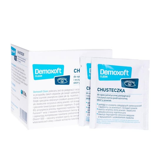 Verco, Demoxoft Clean, chusteczki do pielęgnacji i oczyszczania skóry powiek, 20 sztuk Verco