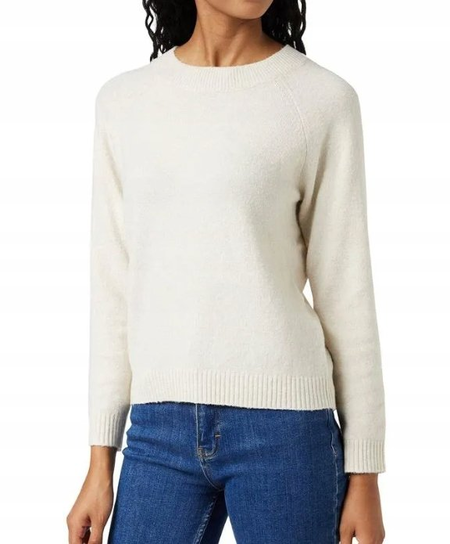 VERO MODA PROSTY DAMSKI SWETER BIAŁY BASIC M 1JPA VERO MODA