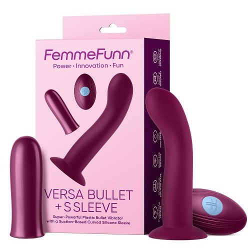 Versa Bullet With S Sleeve, Wibrator z nakładką, fuksjowy FemmeFunn