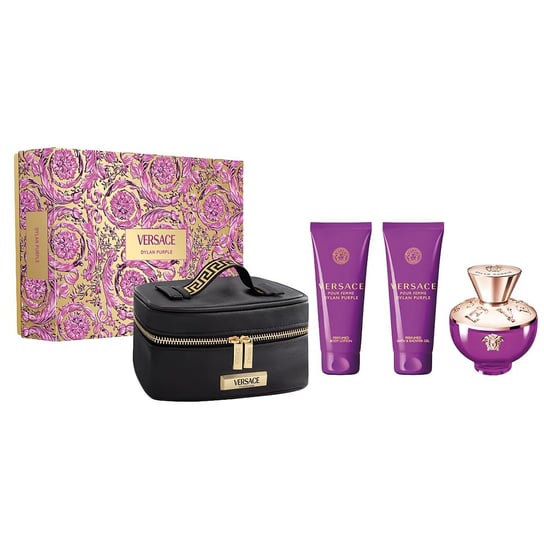 Versace Dylan Purple Pour Femme zestaw woda perfumowana spray 100ml + żel pod prysznic 100ml + balsam do ciała 100ml + kosmetyczka Versace