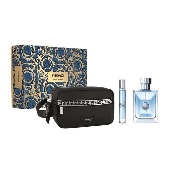 Versace Pour Homme zestaw woda toaletowa spray 100ml + woda toaletowa spray 10ml + kosmetyczka Versace