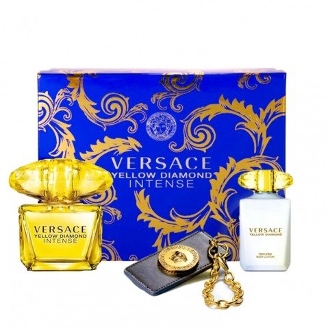 Versace, Yellow Diamond Intense, zestaw kosmetyków, 2 szt. + zawieszka Versace
