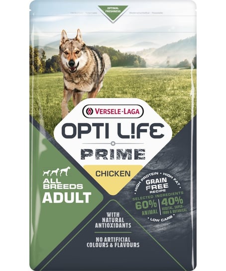 VERSELE-LAGA Opti Life Prime Adult Chicken 2,5kg - karma bezzbożowa dla dla dorosłych psów z kurczakiem Versele-Laga