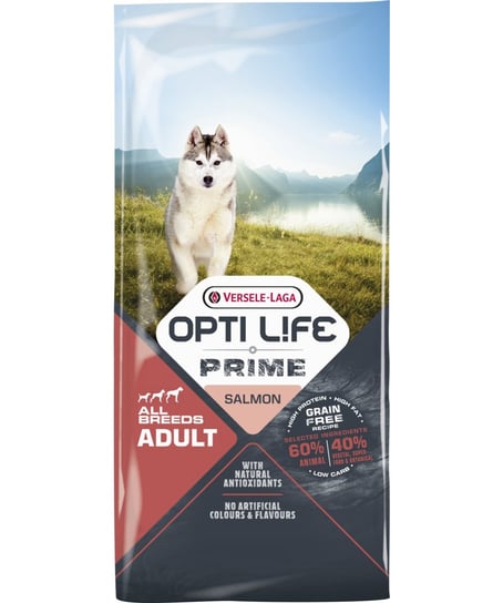 VERSELE-LAGA Opti Life Prime Adult Salmon 12,5kg - karma bezzbożowa dla dorosłych psów z łososiem Versele-Laga