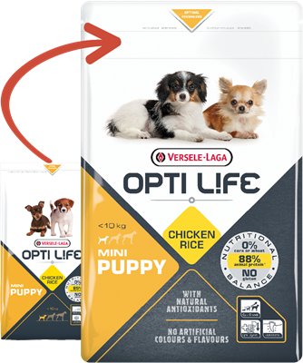 VERSELE-LAGA Opti Life Puppy Mini 2,5kg - z kurczakiem - dla szczeniąt małych ras Versele-Laga