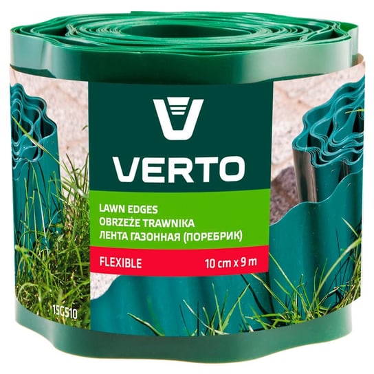 VERTO Obrzeże do trawników 10 cm x 9 m, zielone 15G510 Verto