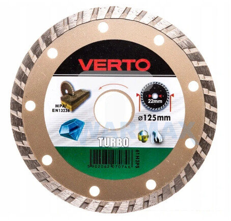 VERTO Tarcza diamentowa 125mm Turbo Verto