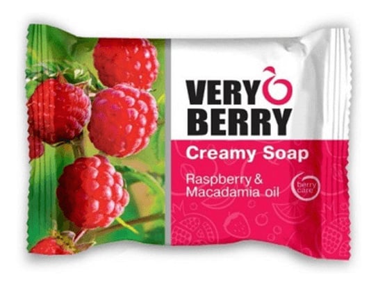 Very Berry, mydło kremowe w kostce Raspberry & Macadamia Oil, 100 g Very Berry