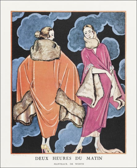 Vesper / Robes du soir, de Worth from Gazette du Bon Ton No. 8, George Barbier - plakat 40x60 cm Galeria Plakatu