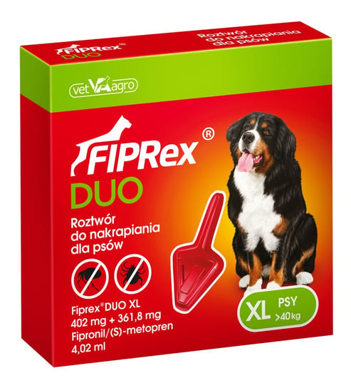 VET-AGRO FIPREX DUO XL 402 mg + 361,8 mg roztwór do nakrapiania dla psów VET-AGRO