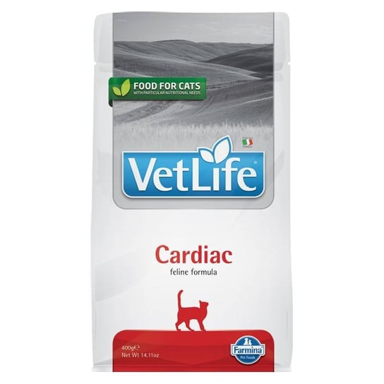 Vet Life CAT CARDIAC 400g. Sucha karma dla kota na wsparcie funkcji serca w przewlekłej niewydolności serca FARMINA