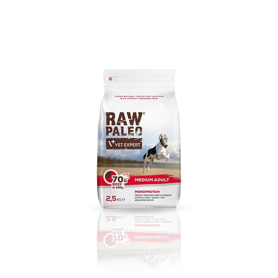 VetExpert Raw Paleo Adult Medium Beef 2,5kg RAW PALEO