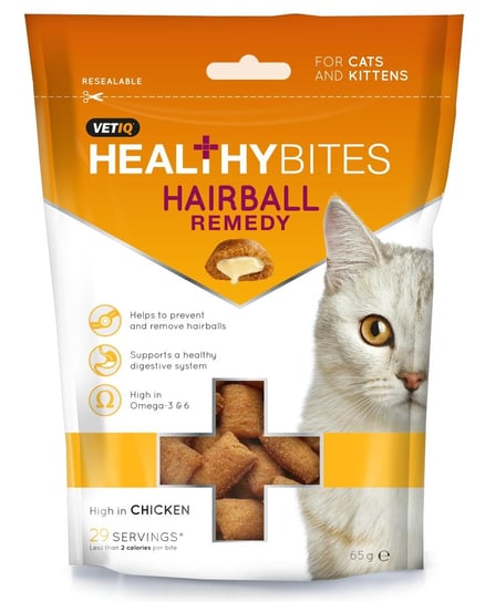 Vetiq Przysmaki dla kotów i kociąt Kule włosowe Healthy Bites Hairball Remedy For Cats & Kitten 65g Vetiq by Mark&Chappell