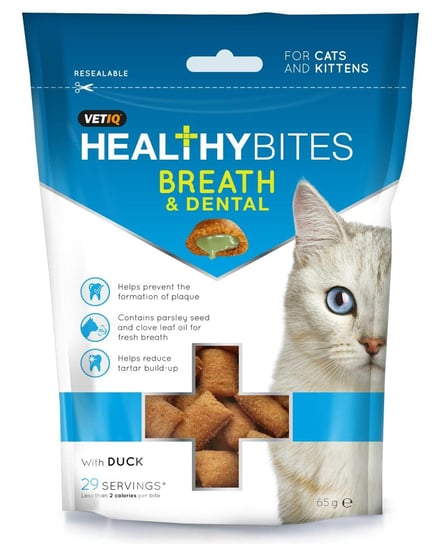 Vetiq Przysmaki dla kotów i kociąt Świeży oddech i zęby Healthy Bites Breath & Dental For Cats & Kitten 65g Vetiq by Mark&Chappell