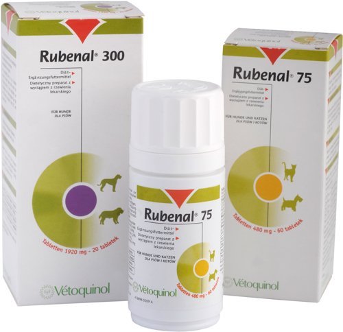 VETOQUINOL Rubenal 300 - dietetyczny preparat z wyciągiem z rzewienia lekarskiego 60tabl. Vetoquinol