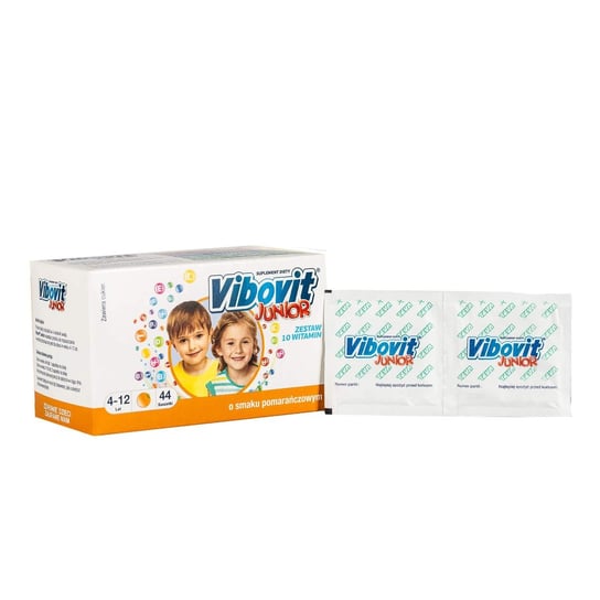 Vibovit Junior, suplement diety, smak pomarańczowy, 44 saszetki Vibovit
