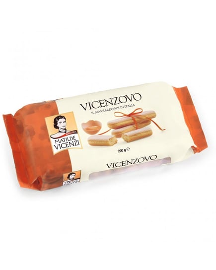 Vicenzovo - Savoiardi - włoskie biszkopty, doskonałe do przygotowania tradycyjnego deseru tiramisu. Zawartość jaj - aż 26%. 200g VICENZI