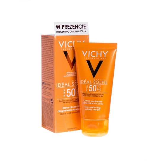 Vichy, Ideal Soleil, aksamitny krem do twarzy, SPF 50+, 50 ml Vichy