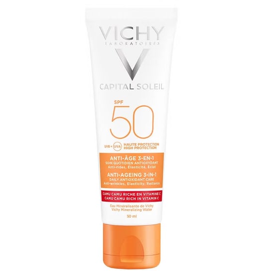 Vichy, Ideal Soleil Anti-Age, krem przeciwstarzeniowy do twarzy, SPF 50, 50 ml Vichy