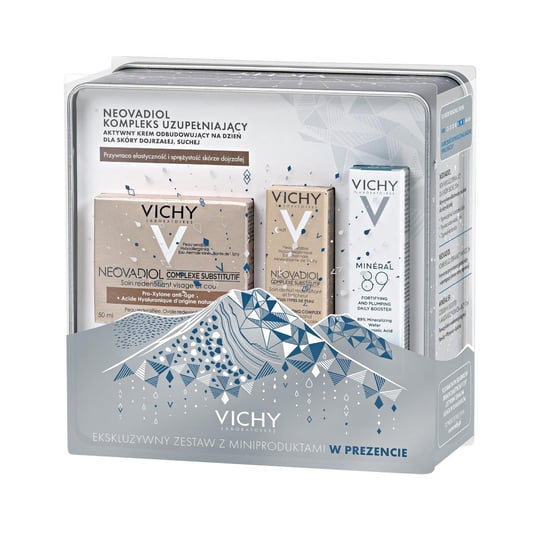 Vichy, Neovadiol, Kompleks Uzupełniający, krem do skóry suchej, codzienny booster Mineral 89, krem na noc, zestaw kosmetyków, 3 szt. Vichy