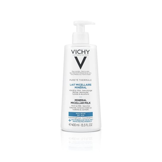 Vichy Purete Thermale, Minerale mleczko micelarne dla skóry suchej, 400 ml Vichy