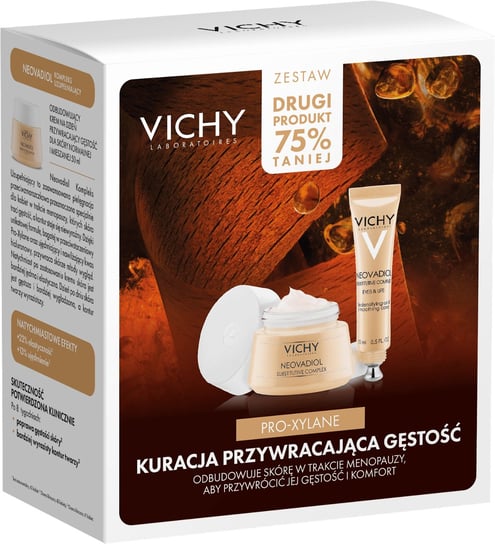 Vichy zestaw Neovadiol Kompleks Uzupełniający, krem do skóry normalnej i mieszanej, 50 ml + Neovadiol Gf Contours, krem wygładzający skórę wokół oczu i ust, 15 ml Vichy