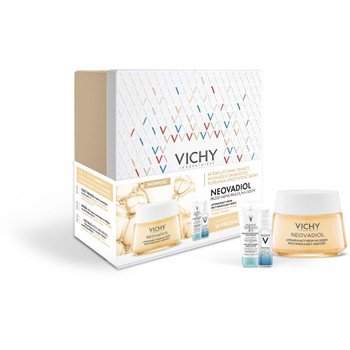 Vichy Zestaw Neovadiol Przed Menopauzą, odbudowujący krem na dzień w okresie przedmenopauzalnym, 50 ml + produkt do demakijażu twarzy i oczu 3 w 1, 100 ml +  booster wzmacniająco-nawilżający z kwasem Vichy