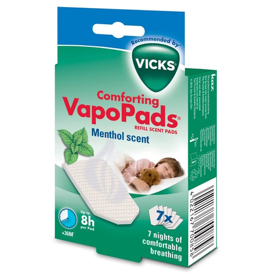 Vicks, VapoPads, Wkładki zapachowe do inhalacji, mentolowe, 7 szt. Vicks