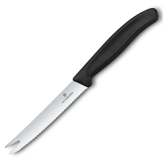 VICTORINOX - Swiss Classic - Nóż do sera - Ząbkowane ostrze - 11 cm - Czarny Victorinox