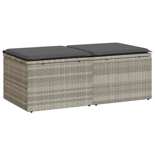 vidaXL 2-cz sofa ogrodowa z poduszkami, jasnoszary, rattan PE i akacja vidaXL