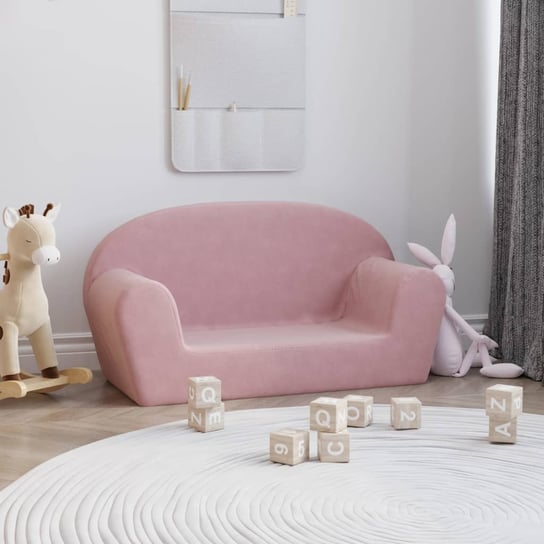 vidaXL 2-os. kanapa dla dzieci, różowa miękki plusz Inna marka