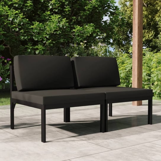 vidaXL 2-os. sofa ogrodowa z poduszkami, aluminium, antracytowa vidaXL