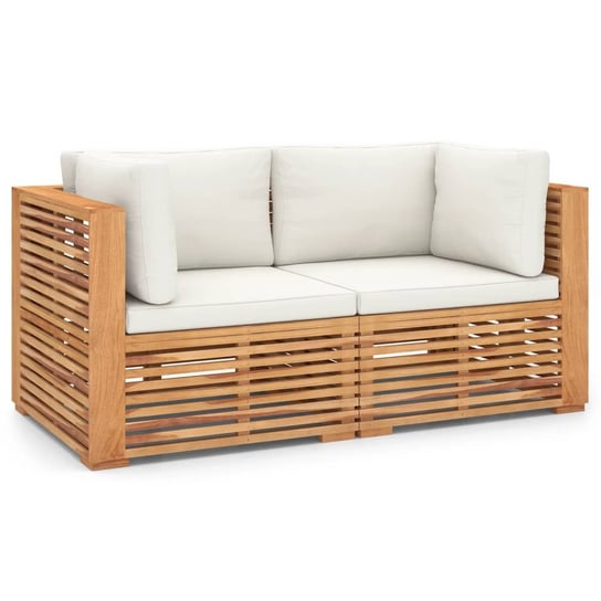 vidaXL 2-os. sofa ogrodowa z poduszkami, lite drewno tekowe vidaXL