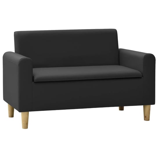 vidaXL 2-osobowa sofa dziecięca, czarna, sztuczna skóra vidaXL
