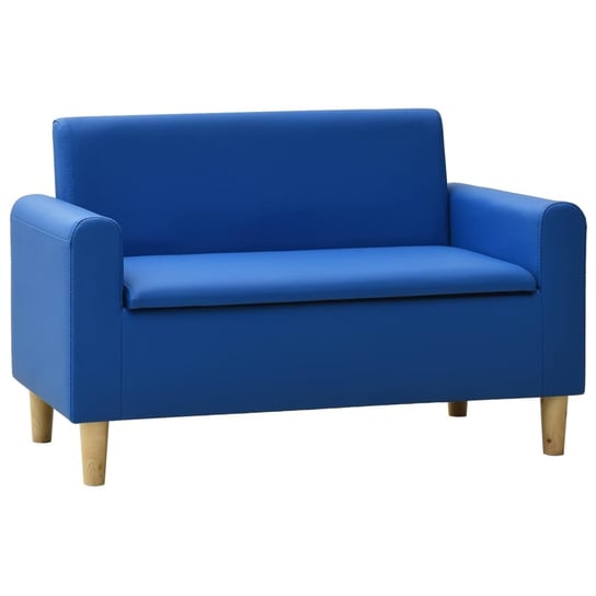 vidaXL 2-osobowa sofa dziecięca, niebieska, sztuczna skóra vidaXL