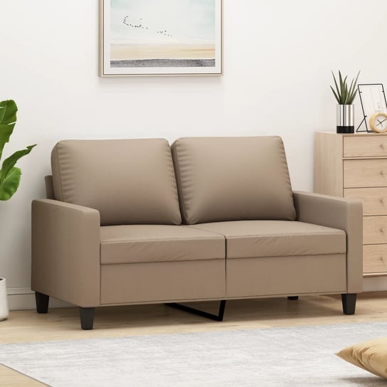 vidaXL 2-osobowa sofa, kolor cappuccino, 120 cm, sztuczna skóra vidaXL