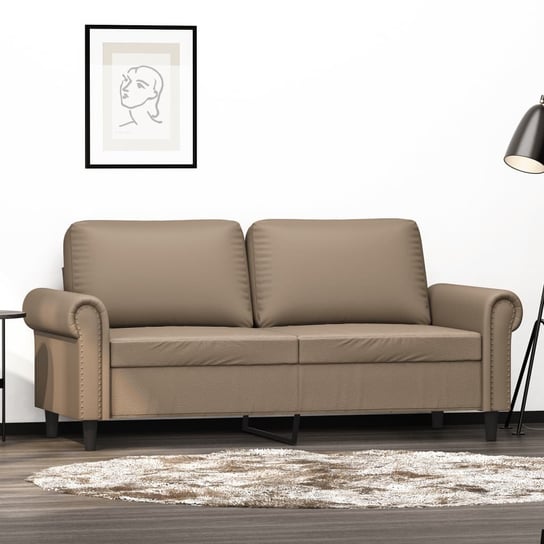 vidaXL 2-osobowa sofa, kolor cappuccino, 140 cm, sztuczna skóra vidaXL