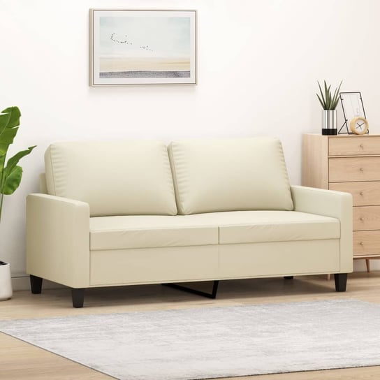 vidaXL 2-osobowa sofa, kremowy, 140 cm, sztuczna skóra vidaXL