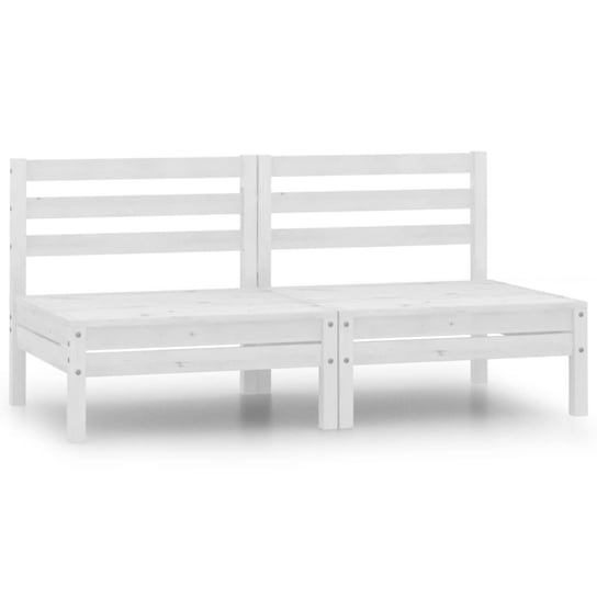 vidaXL 2-osobowa sofa ogrodowa, biała, lite drewno sosnowe vidaXL