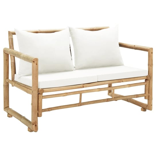 vidaXL 2-osobowa sofa ogrodowa z poduszkami, bambus vidaXL