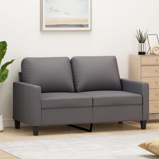 vidaXL 2-osobowa sofa, szary, 120 cm, sztuczna skóra vidaXL