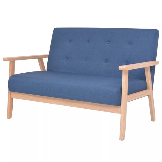 vidaXL 2-osobowa sofa tapicerowana, niebieska vidaXL