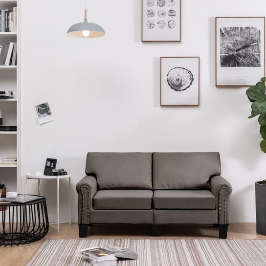 vidaXL 2-osobowa sofa, taupe, tapicerowana tkaniną vidaXL