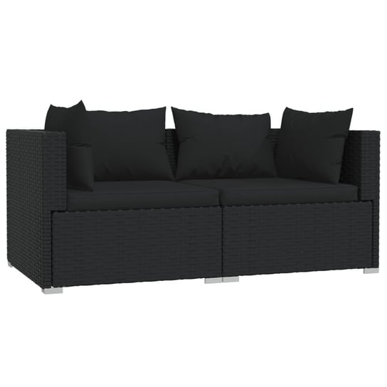 Vidaxl 2-Osobowa Sofa Z Poduszkami, Czarna, Polirattan vidaXL