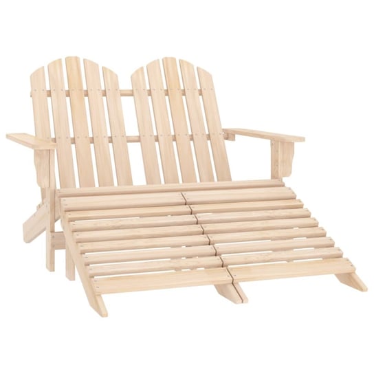 vidaXL, 2-osobowe krzesło ogrodowe Adirondack z podnóżkiem, jodłowe vidaXL