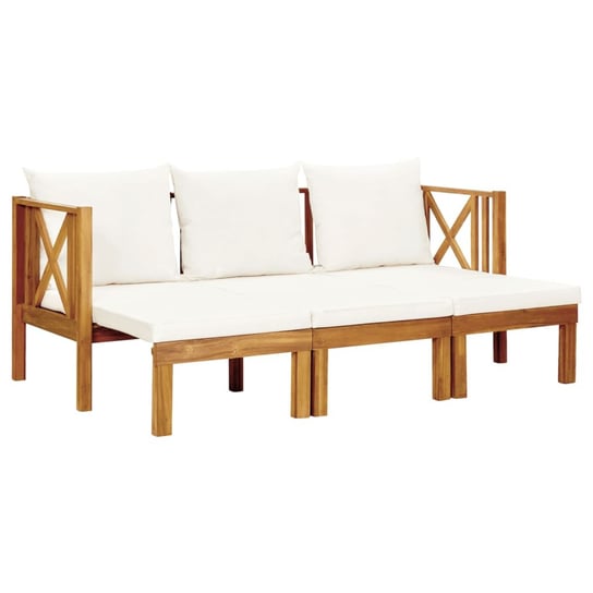 vidaXL 3-osobowa ławka ogrodowa z poduszkami, 179 cm, drewno akacjowe vidaXL