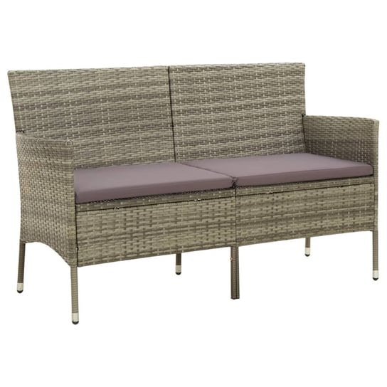 vidaXL 3-osobowa sofa ogrodowa z poduszką, szara, polirattan vidaXL